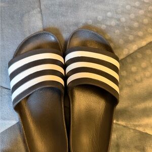 Adidas Adilette Comfort Black and White Slide Sandals